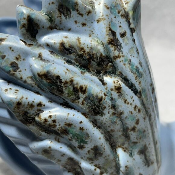 Vintage MCM Swan Planter‎ 1974 Blue Speckled Glaze Ceramic Handmade Vanity Decor - Picture 16 of 16